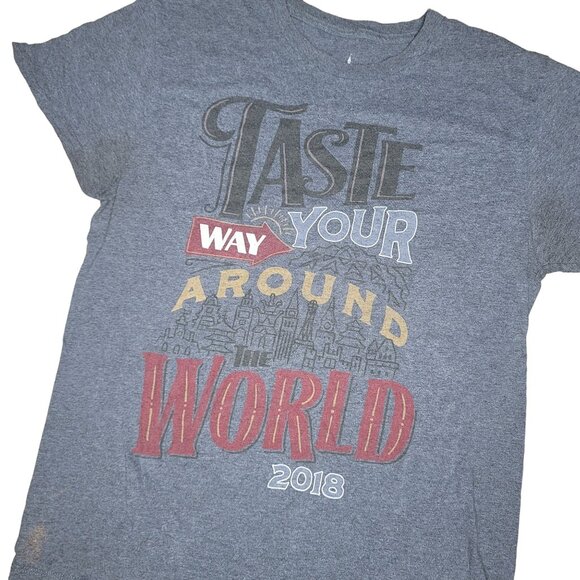 Disney Parks Taste Your Way Around The World 2018 T-Shirt collectible Sz M - Picture 7 of 8